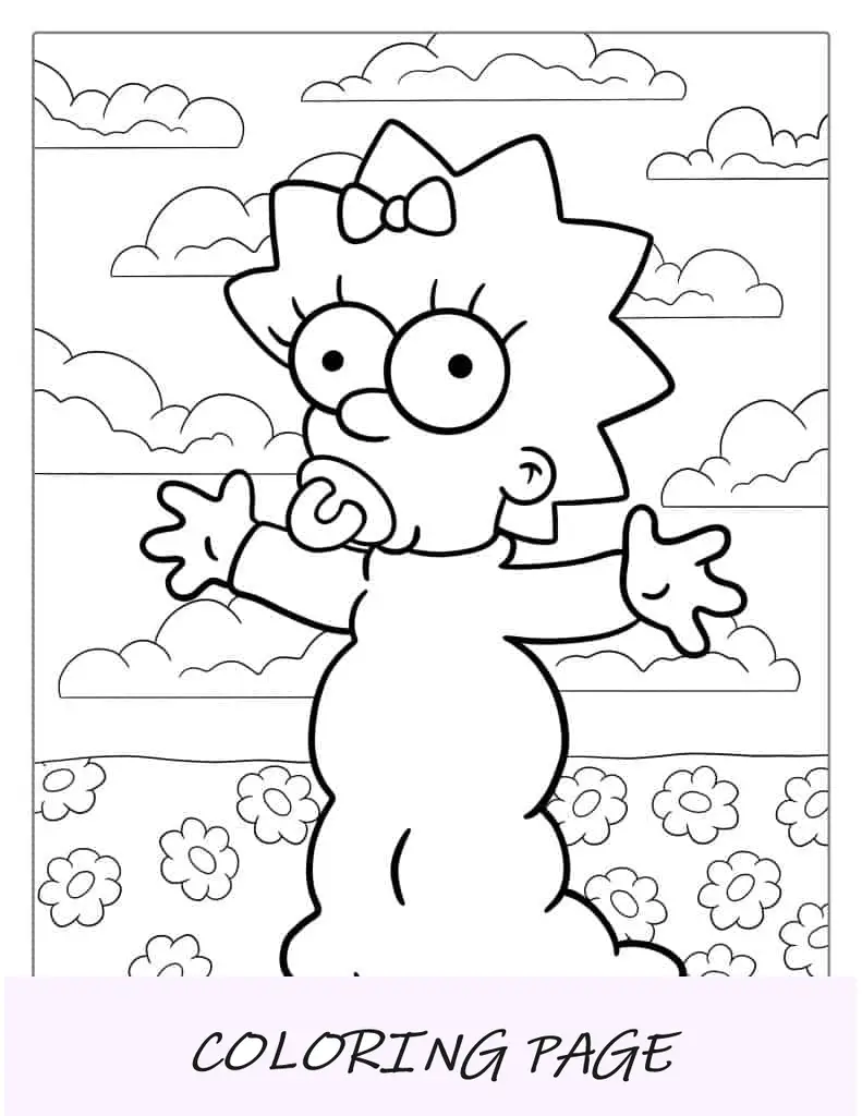 Folha para colorir de Maggie Simpson
