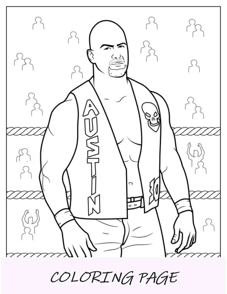 Hoja para colorear de Stone Cold Steve Austin