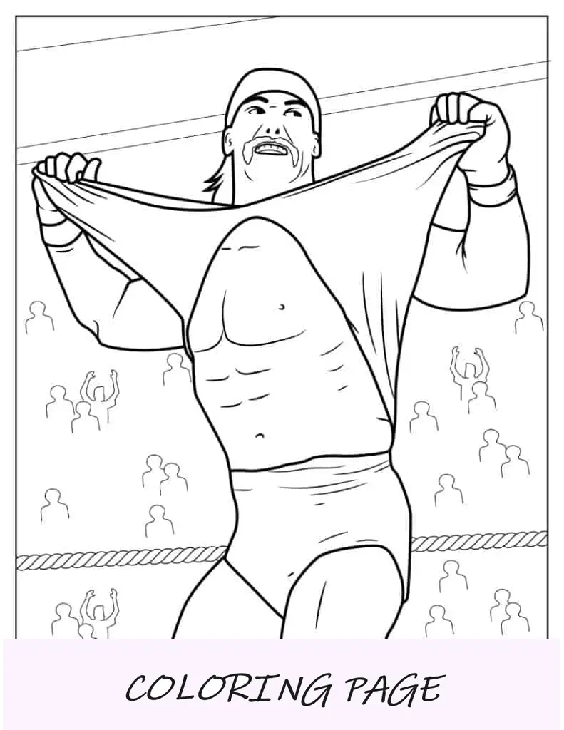 Hulk Hogan Luchador de la WWE para colorear