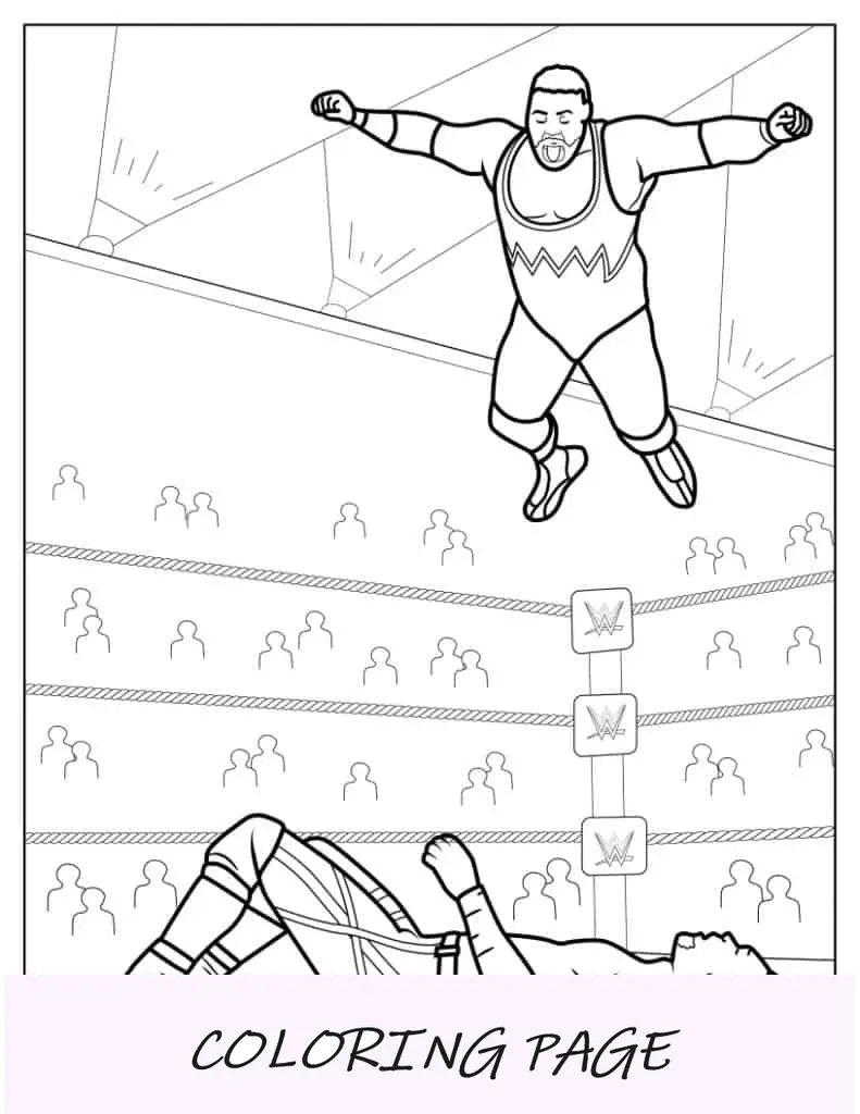 Luchador de la WWE saltando del ring