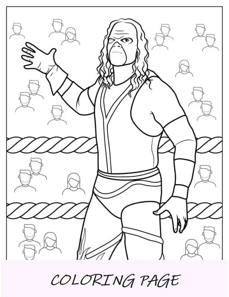 Página para colorear de Kane de la WWE
