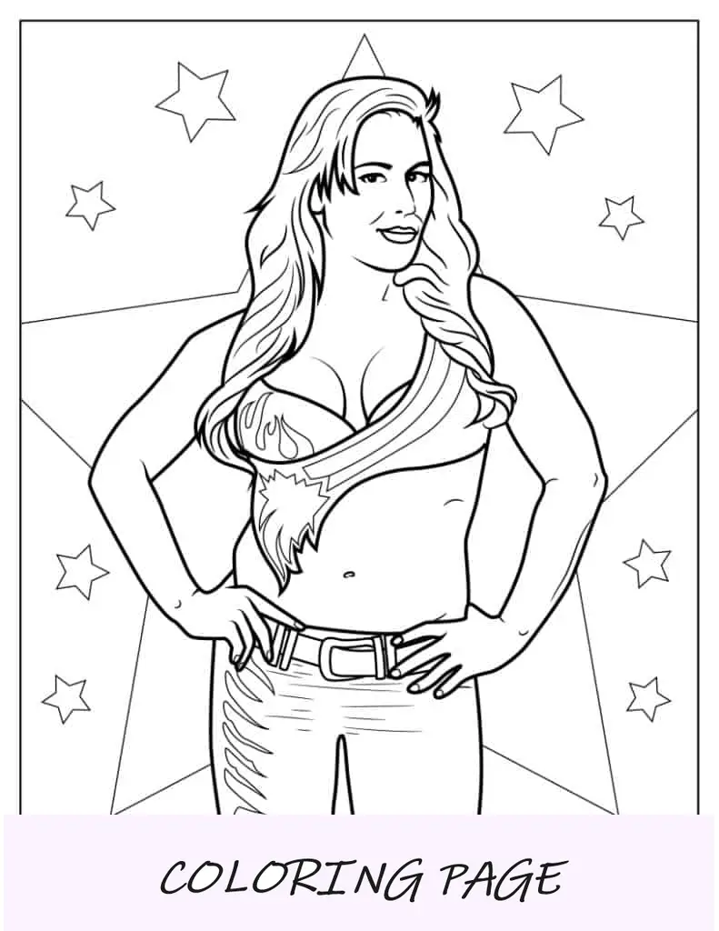 Charlotte Flair luchadora femenina de la WWE para colorear