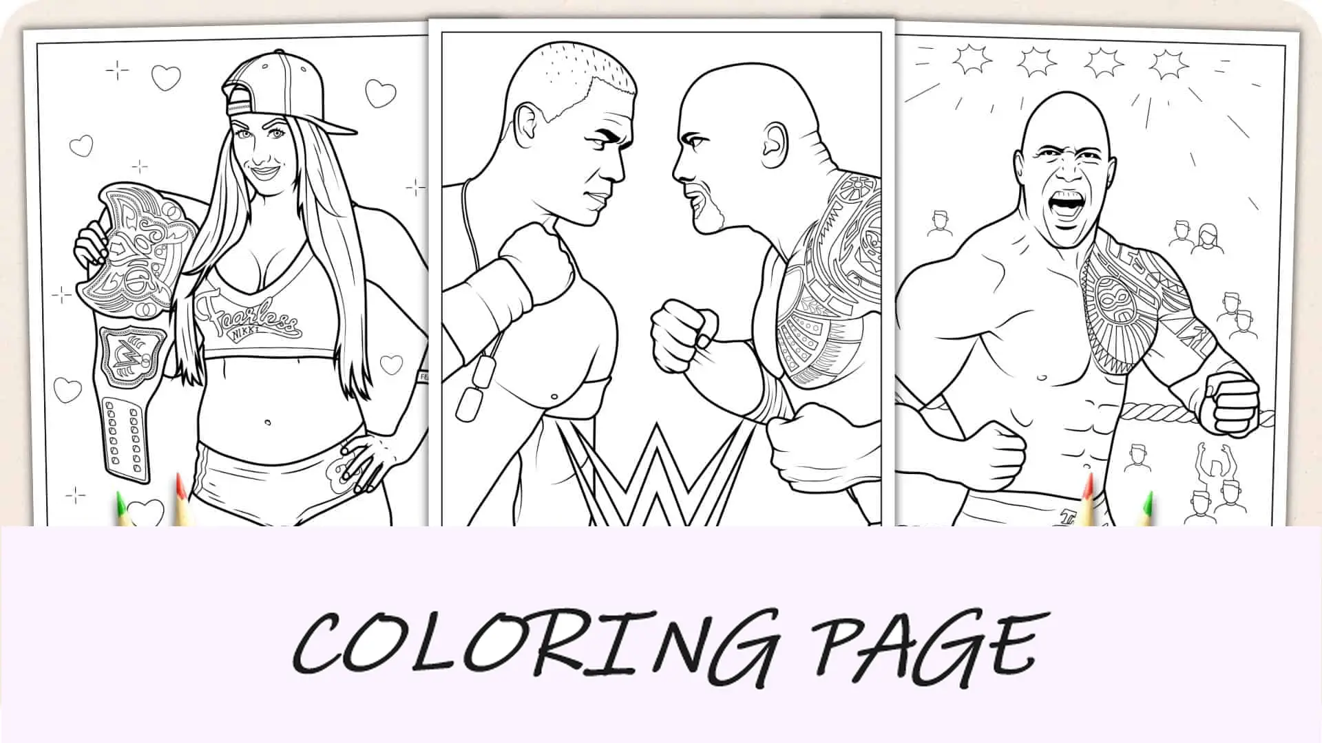 Dibujos para colorear WWE Imagen destacada