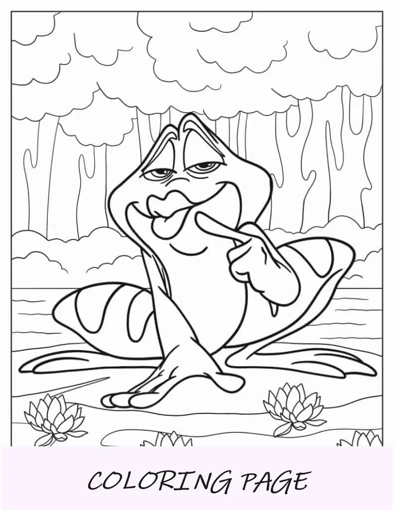 Frog Prince Naveen Pouty Lips Colorindo