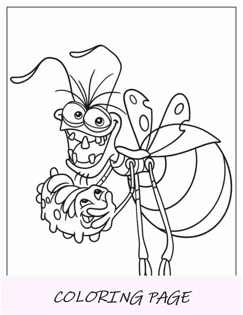 Página para colorir simples de Ray Firefly