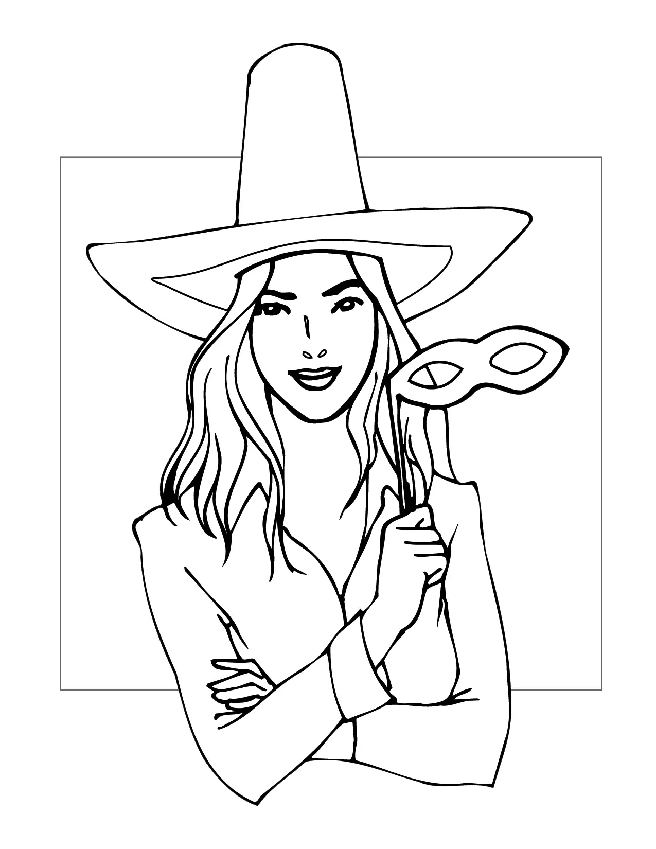 Witch Costume Coloring Page