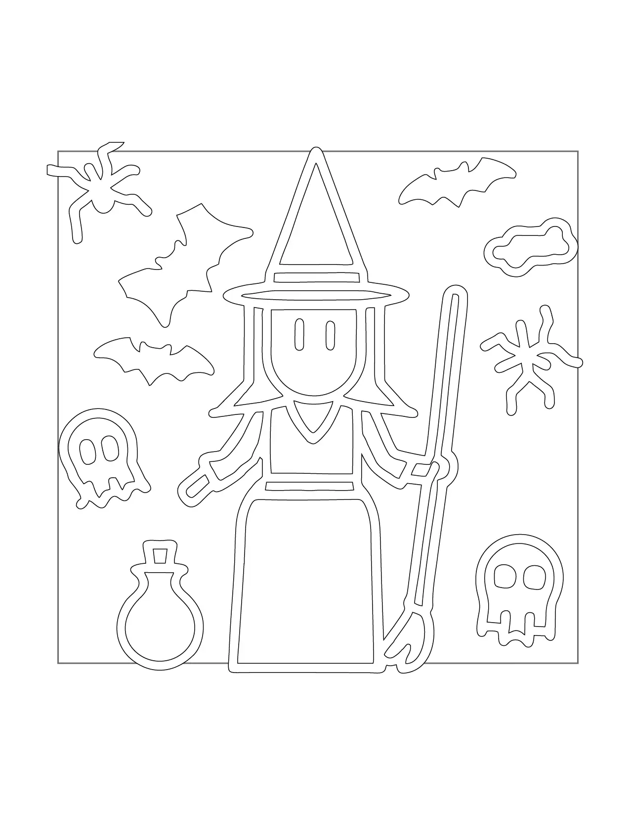 Halloween Witch Coloring Page