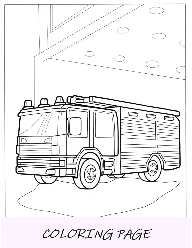 Página para colorir de bombeiros modernos