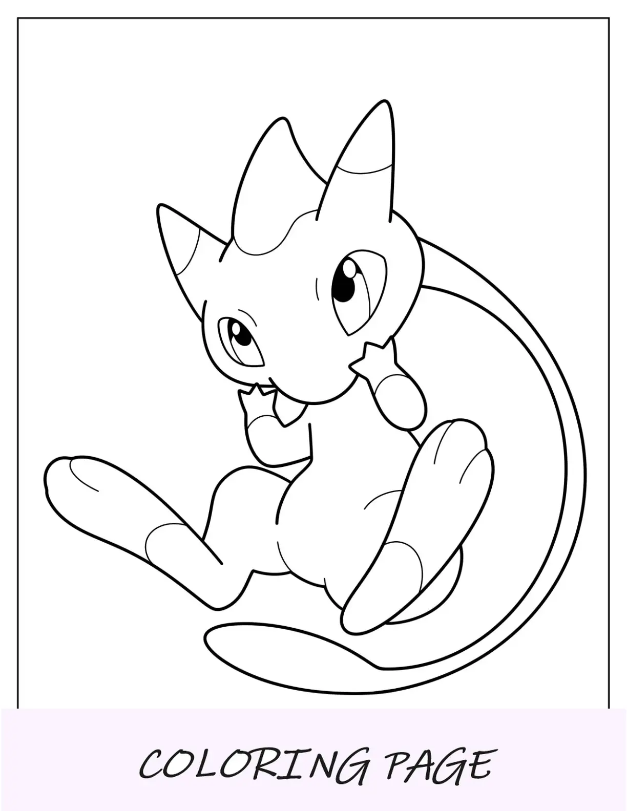 Página para colorir fácil de Mega Mew