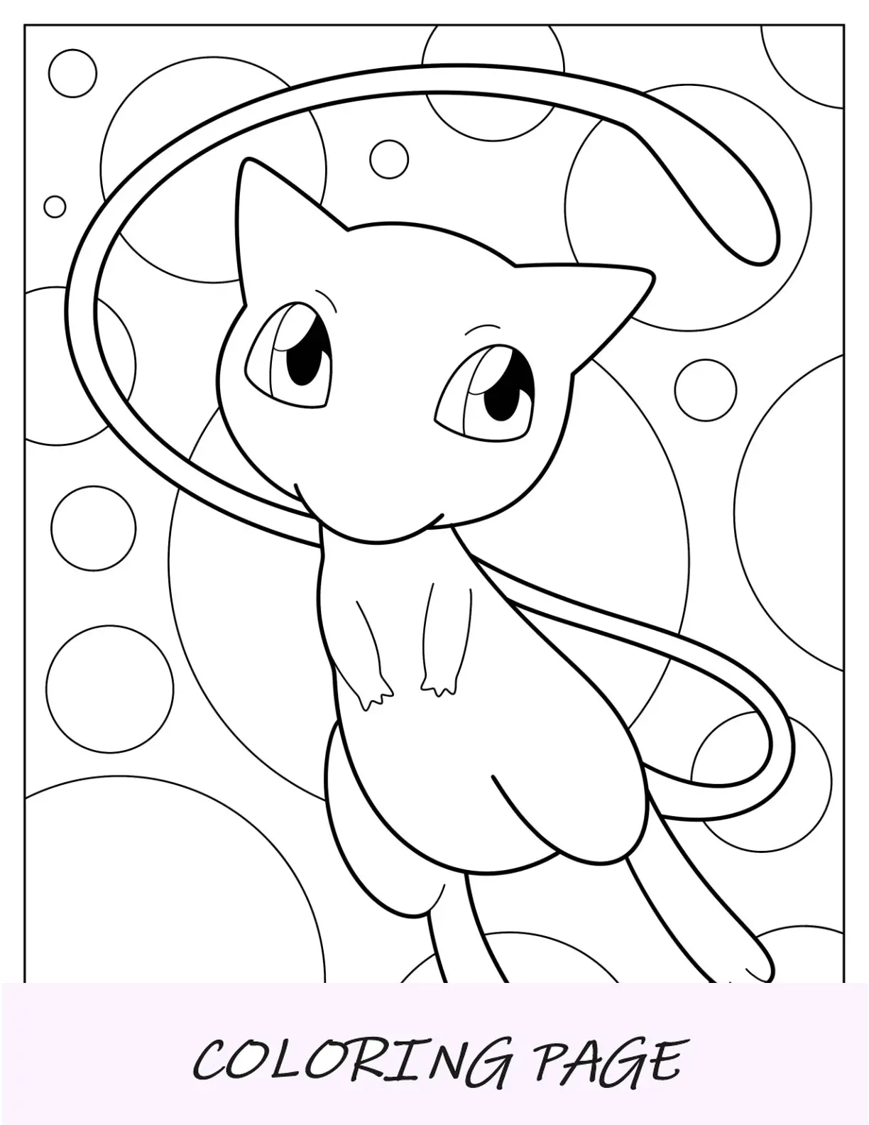 Mew para colorir voando no ar