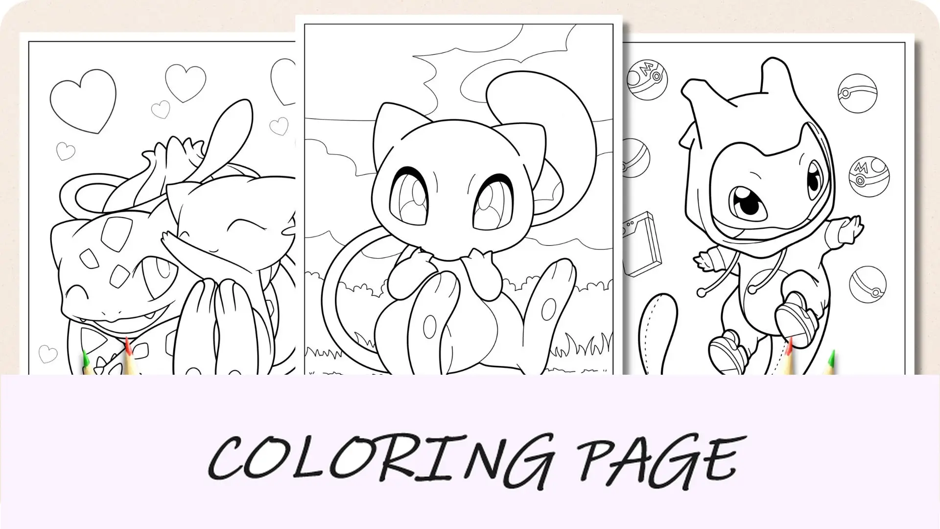 Imagem em destaque de páginas para colorir Mew