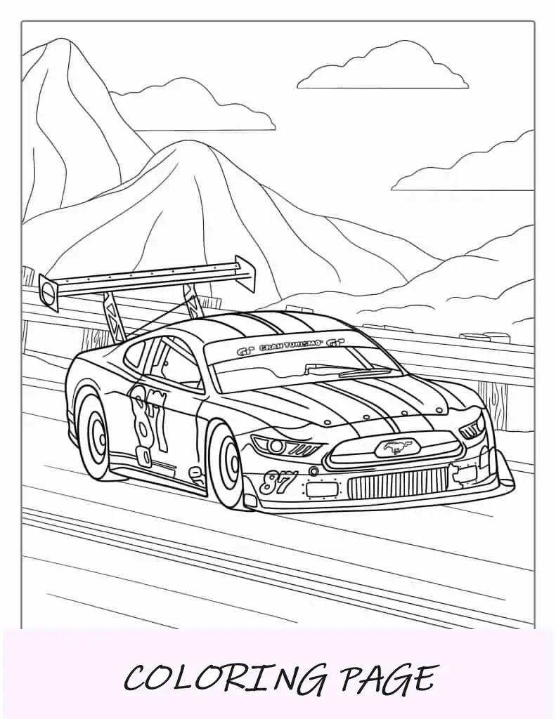 Coche de carreras de Fórmula 1 para colorear