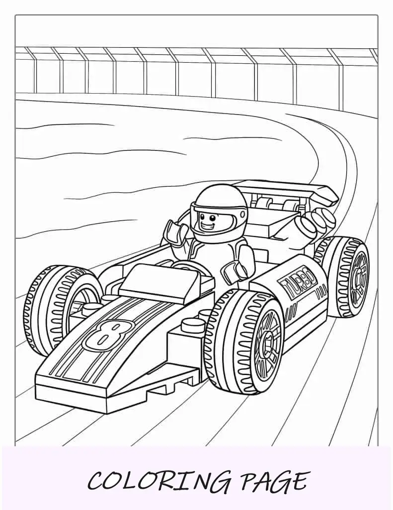 Coche de carreras Lotus para colorear para niños