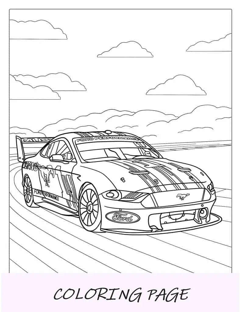 Coche De Carreras De Nascar Página Para Colorear