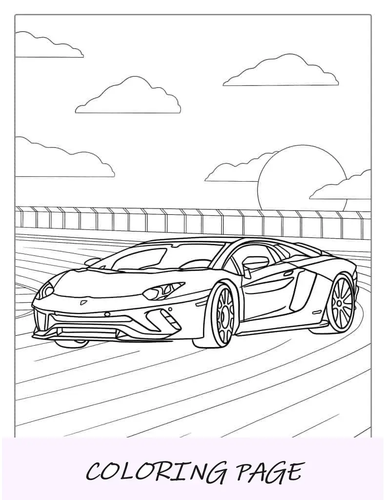 Coche de carreras BMW detallado para colorear