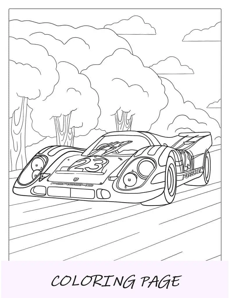 Dibujos para colorear de coches de carreras Imagen destacada