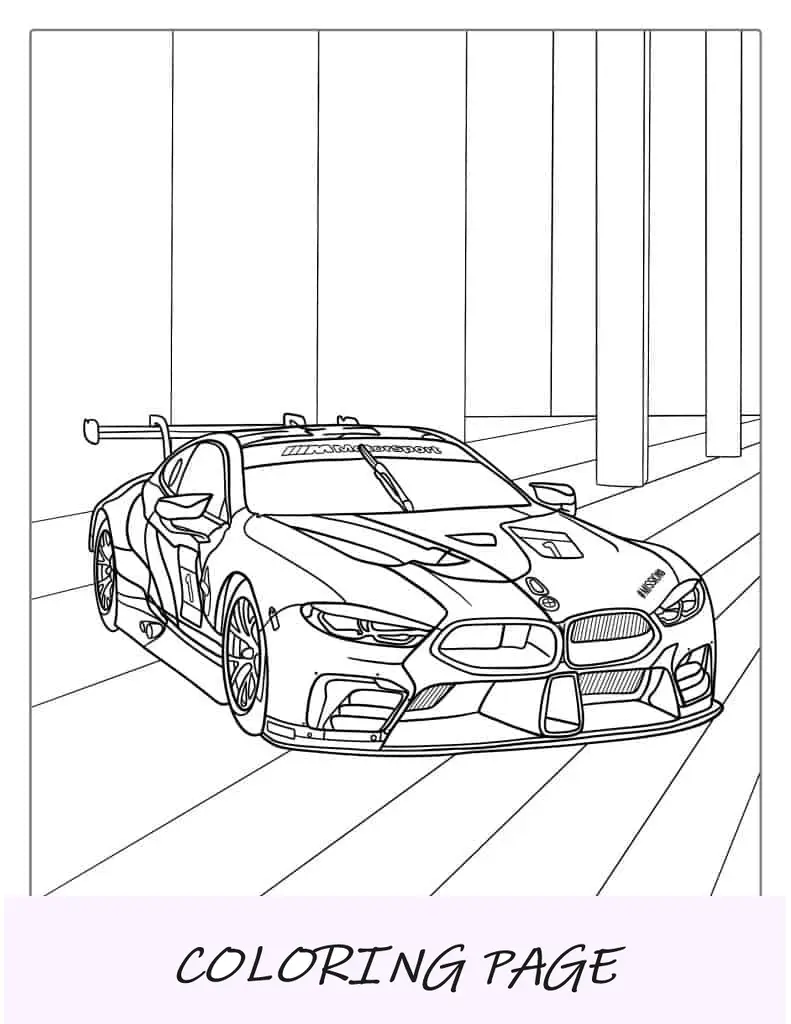 Hoja para colorear detallada de Chevy Nascar