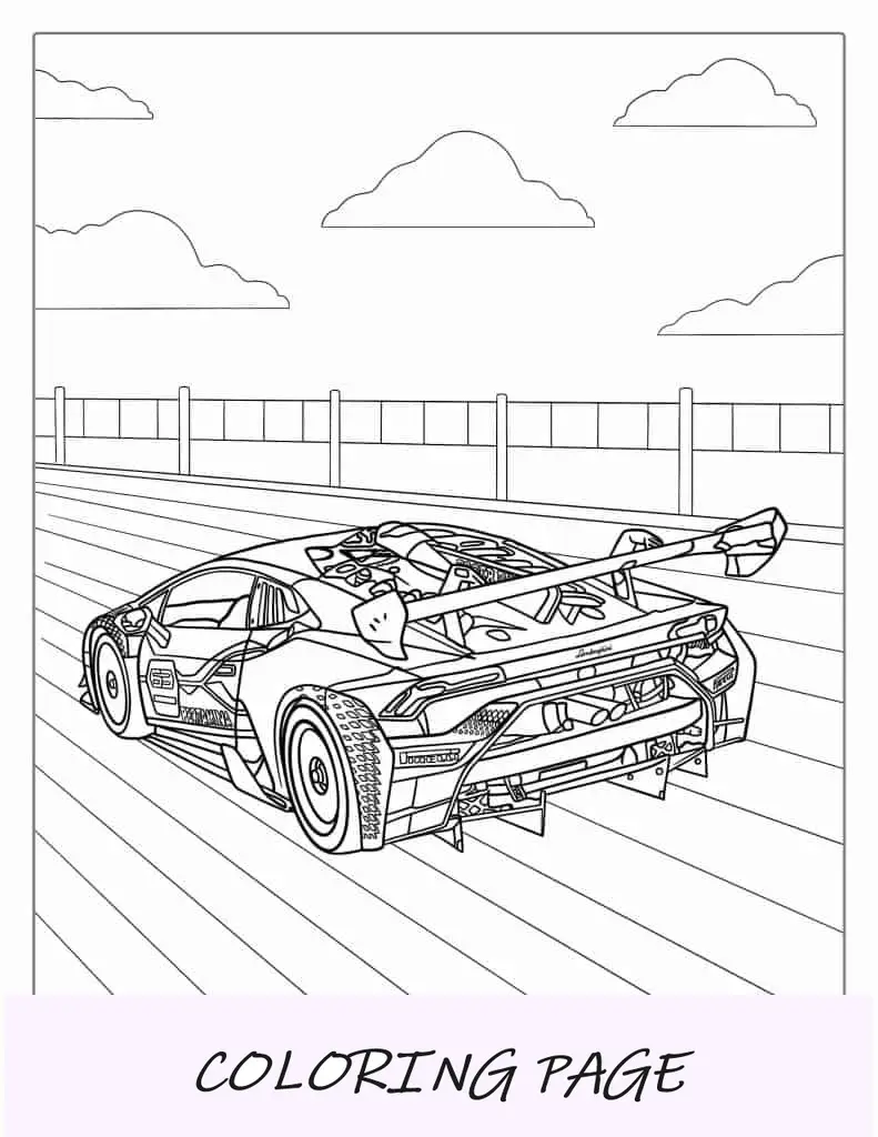 Coche de carreras Porsche detallado para colorear