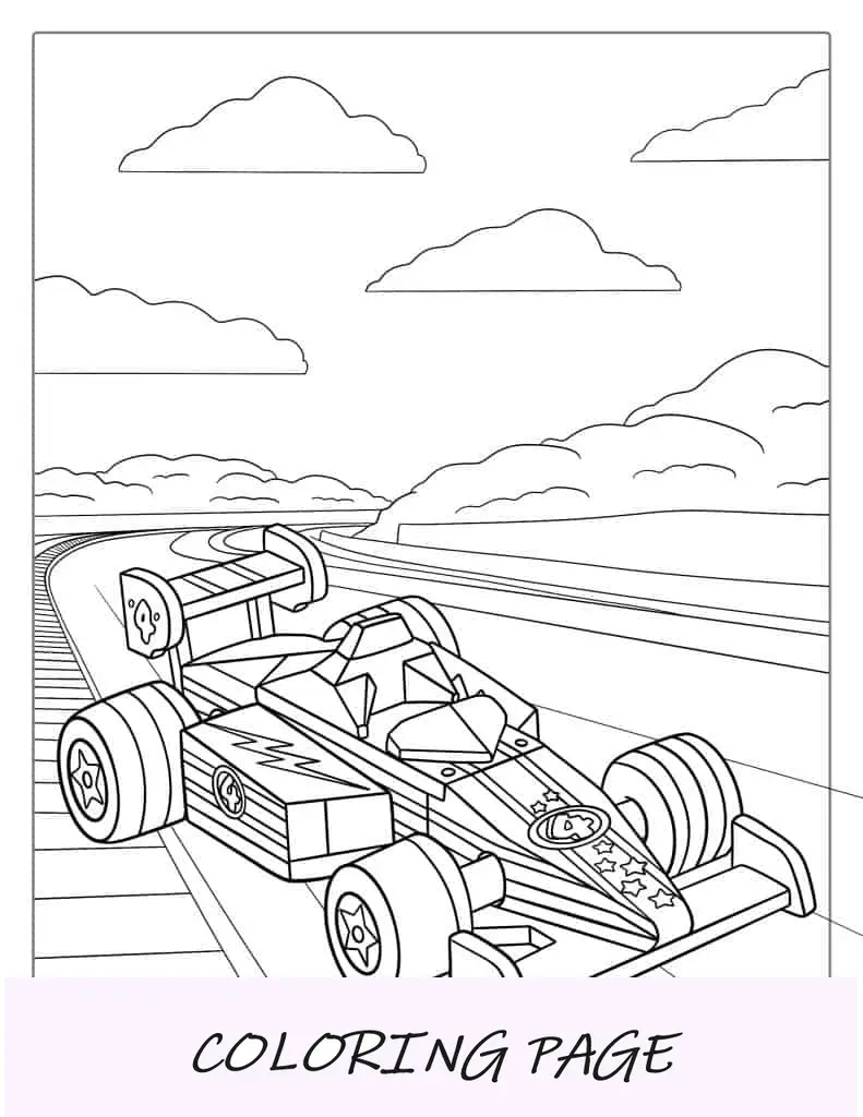 Contorno fácil de Porsche para colorear