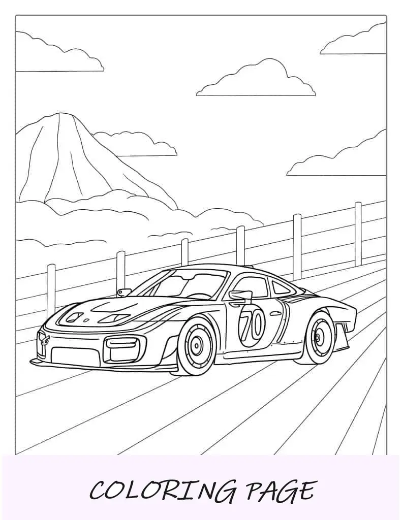 Ferrari Coche De Carreras Para Colorear