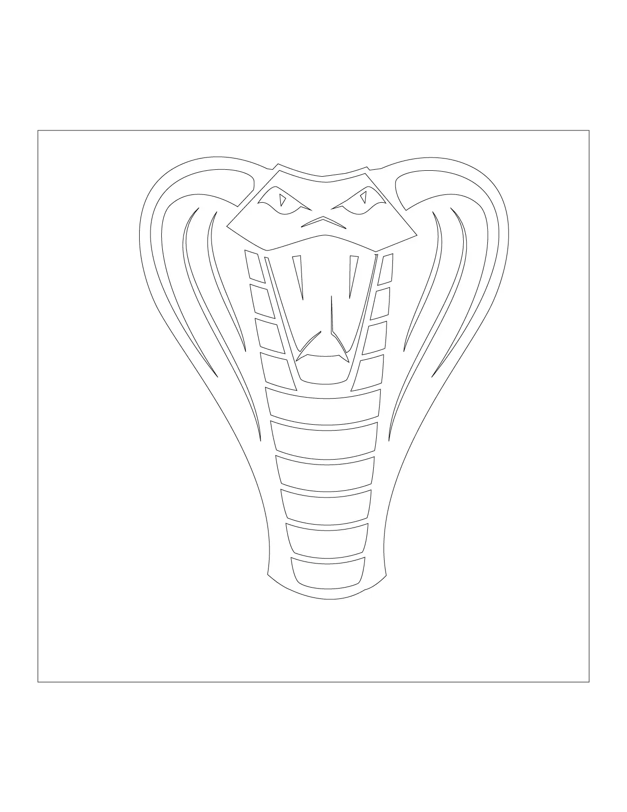 Cobra Head Snake Outline Coloring Page