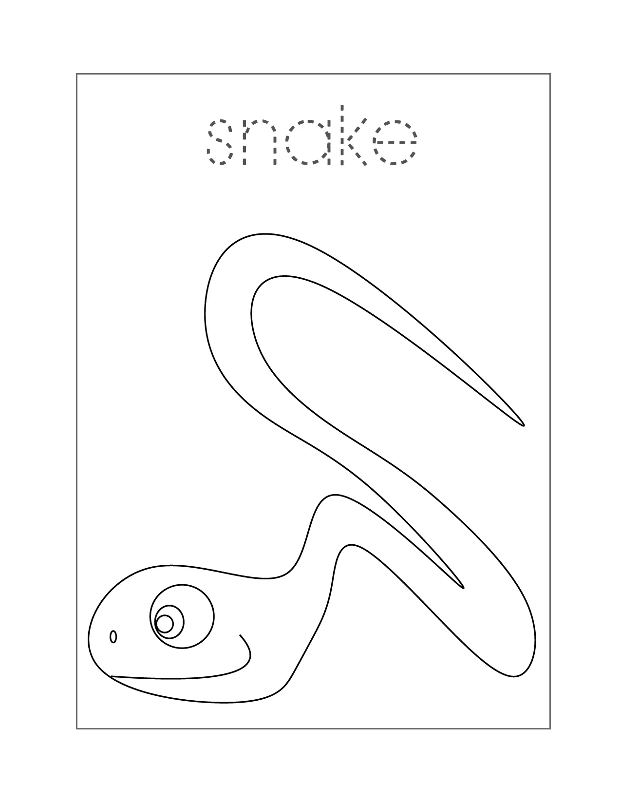 Super Cute Snake Spelling And Coloring Page
