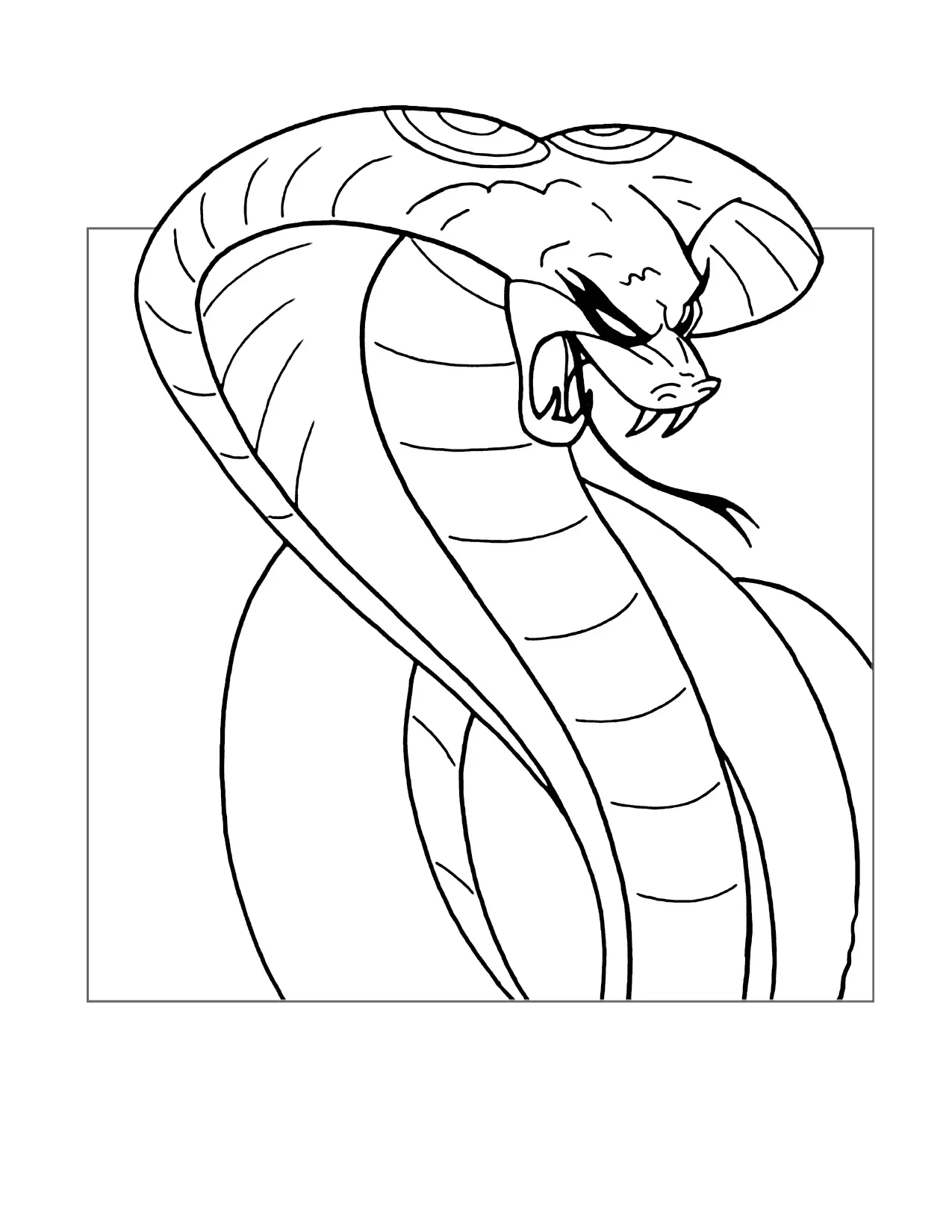 Angry King Cobra Coloring Page
