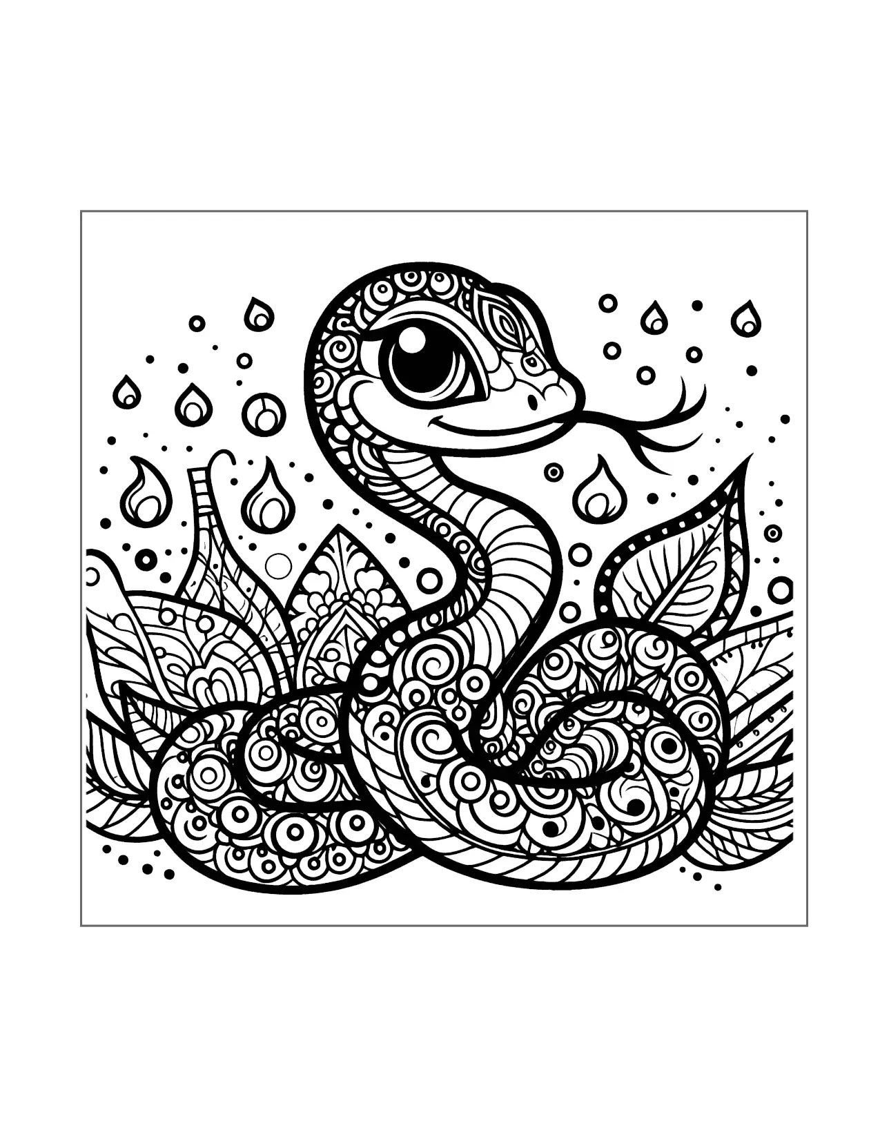 Baby Snake Zen Coloring Page