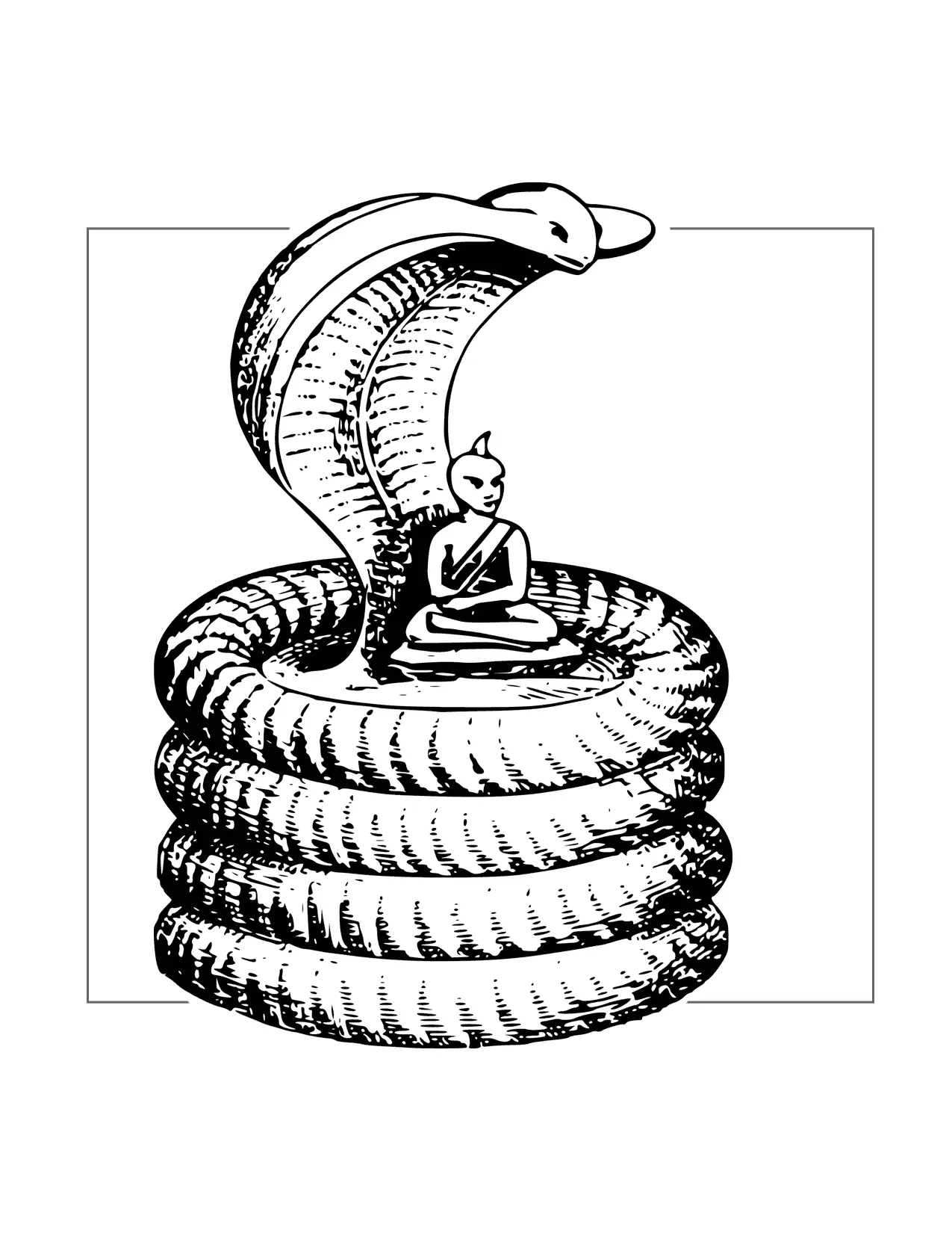 King Cobra And Snake Charmer Coloring Page