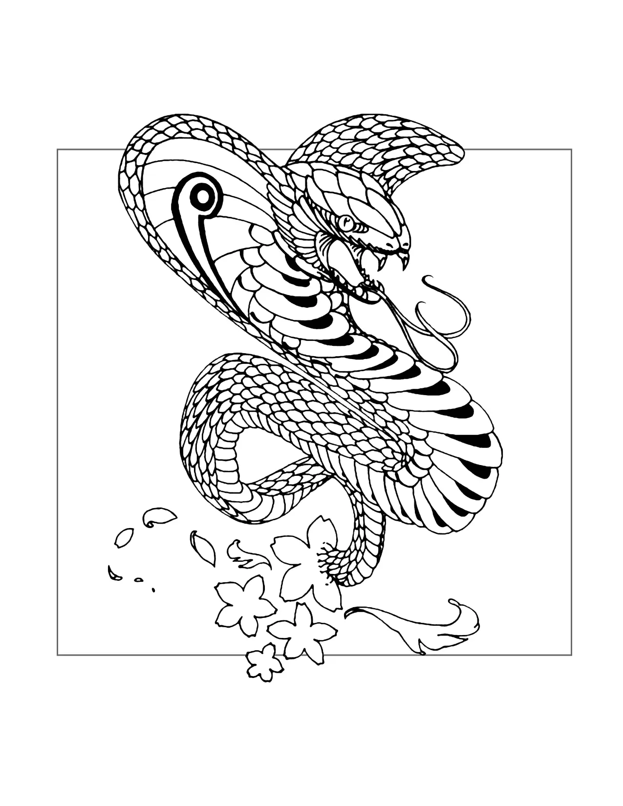 King Cobra Snake Coloring Page