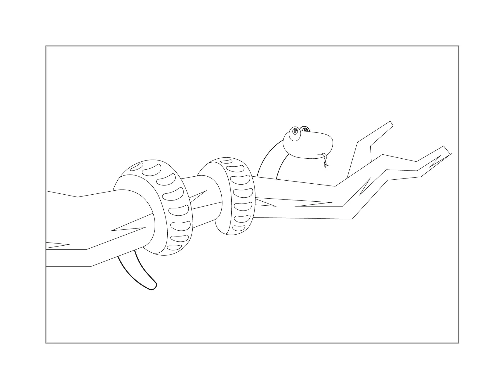 Cute Snake In A Tree Coloring Page