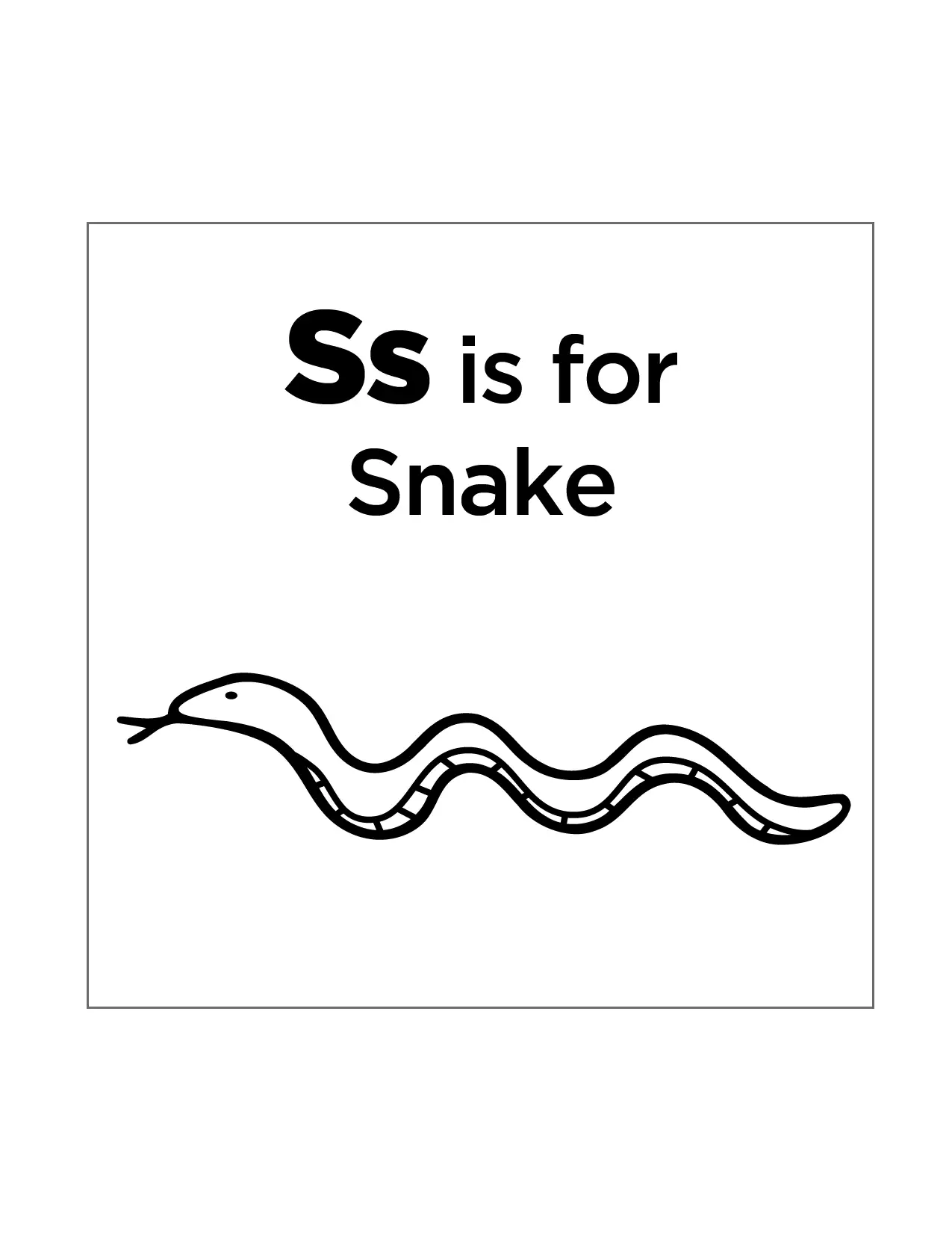 S Is For Snake Coloring Page