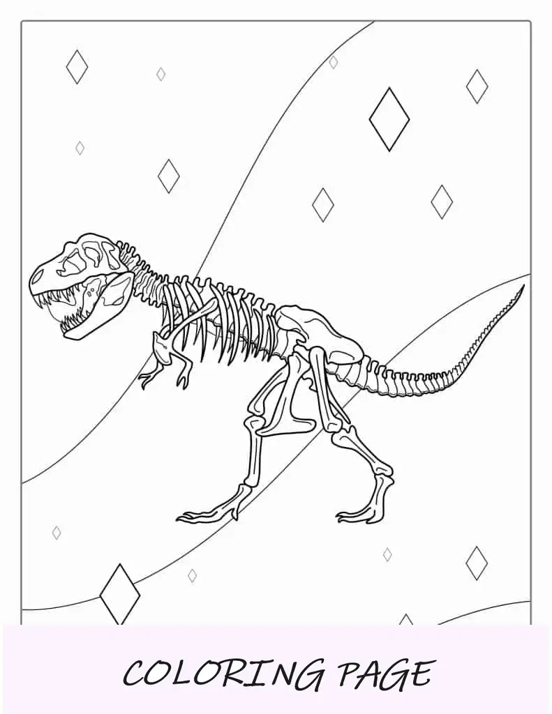 Esqueleto De Tiranosaurio Rex Para Colorear