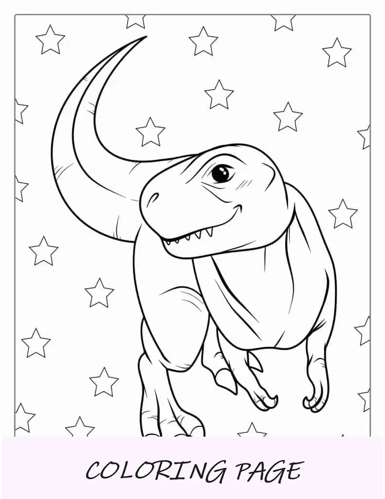 T-Rex con grandes garras para colorear