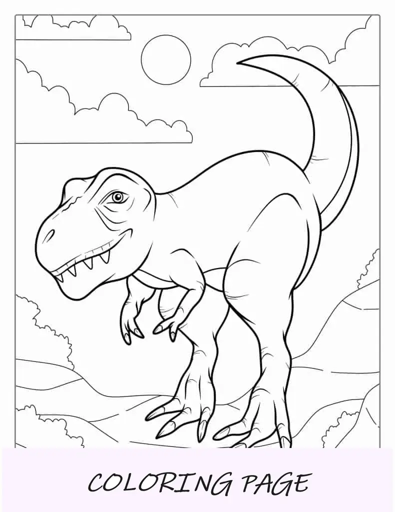 T-Rex Con Bracitos Para Colorear
