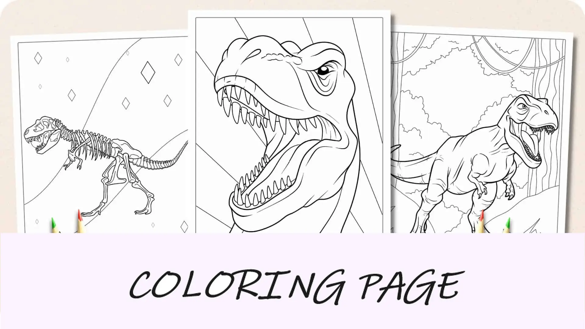 Dibujos para colorear de T-Rex Imagen destacada