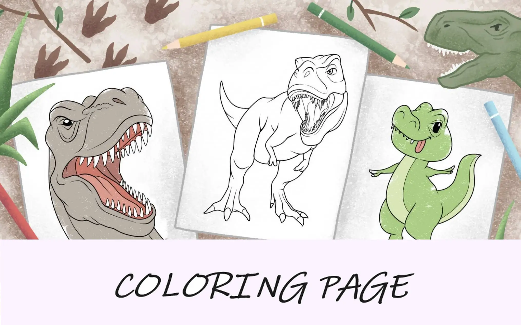 t rex para colorear imagen característica