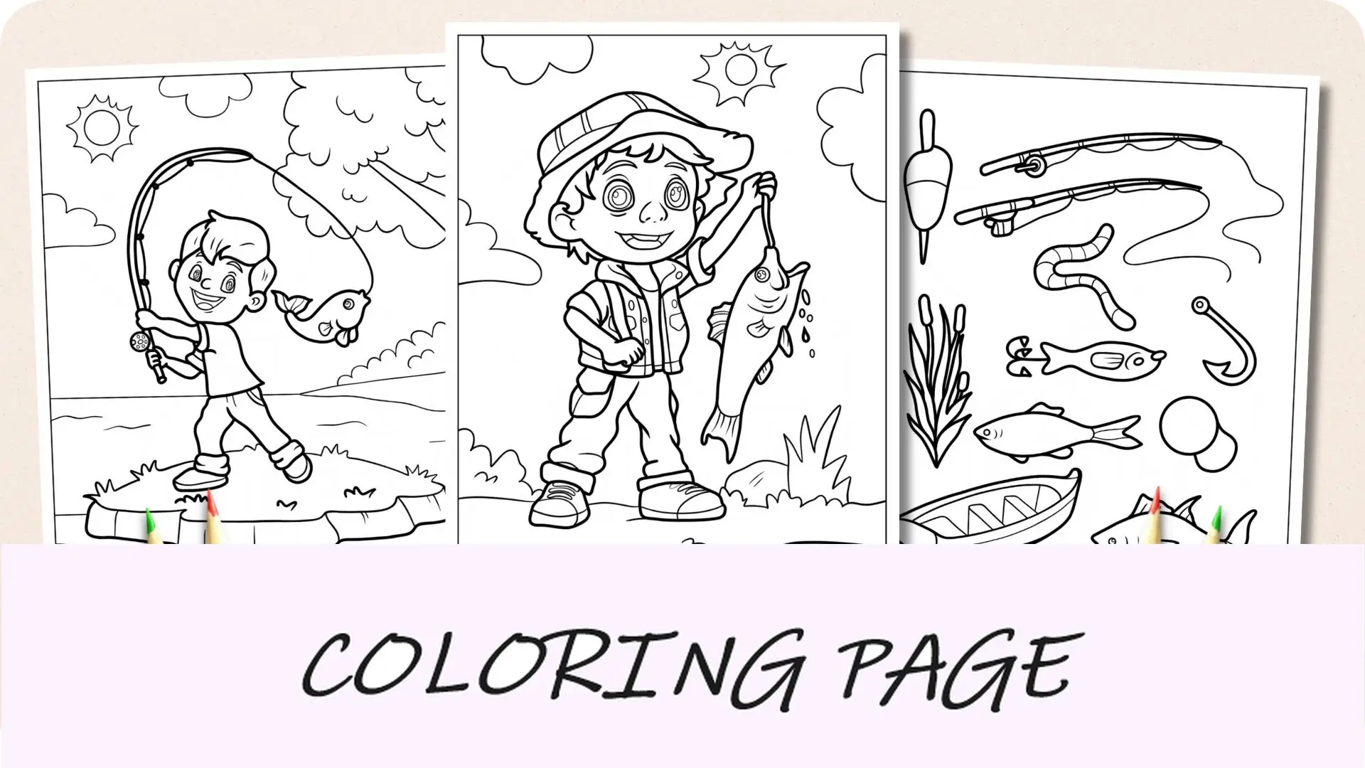 Imagem em destaque de páginas para colorir de pesca
