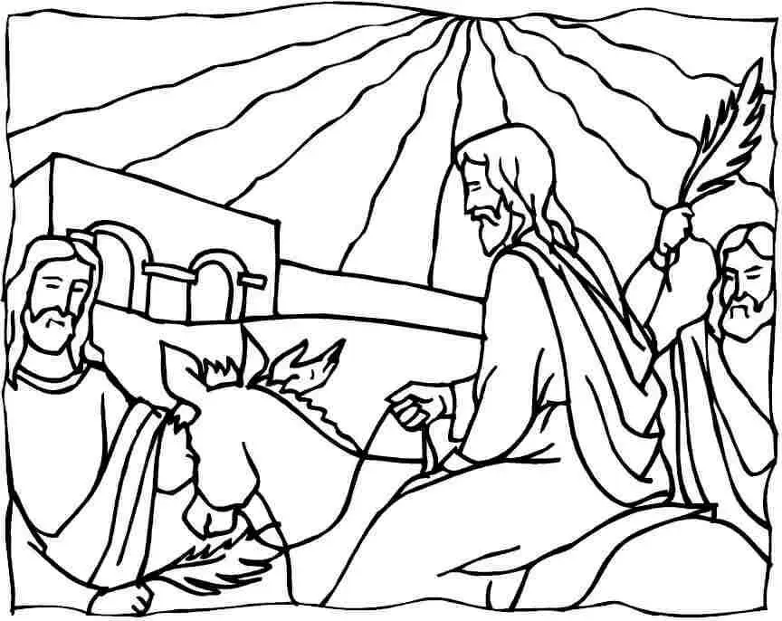 Palm Sunday Bible Coloring Pages Jesus Returns