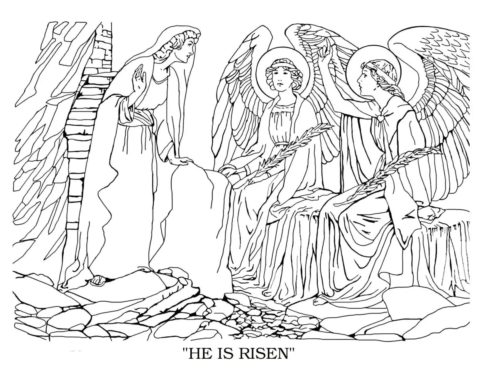 He Is Risen Christian Bible Coloring Pages