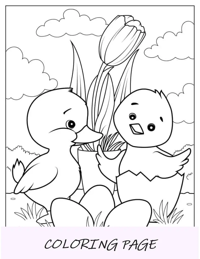 Oster-Enten zum Ausmalen für Kinder