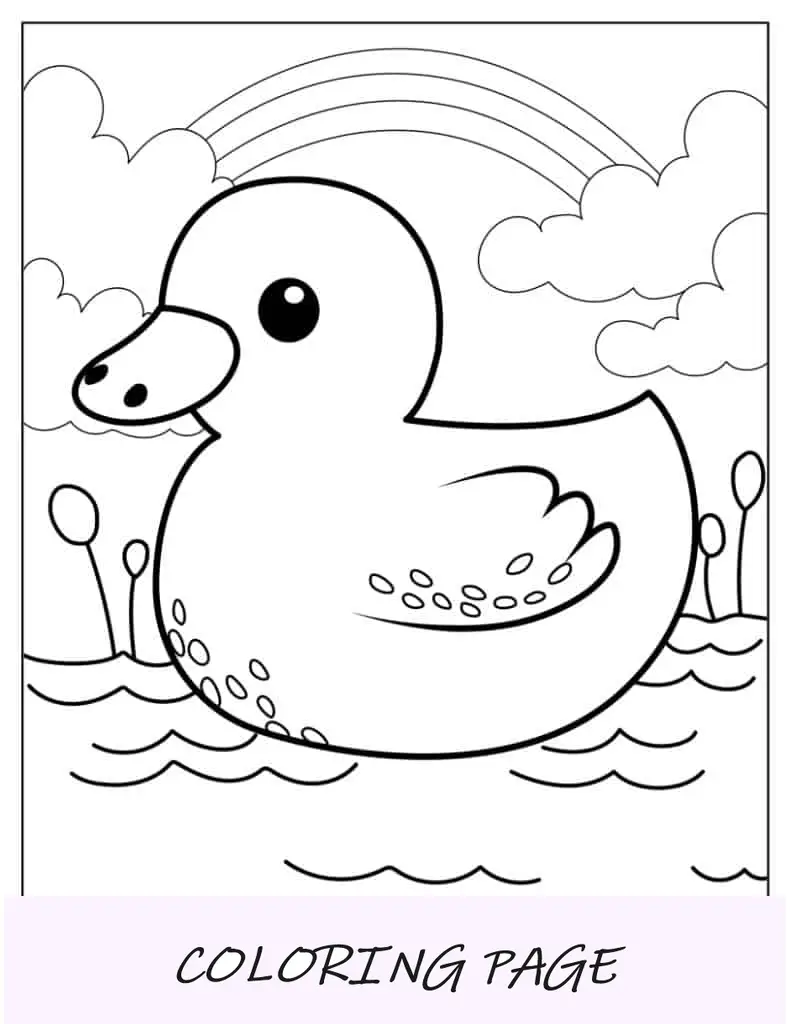 Malvorlage einer leicht auszumalenden Ente