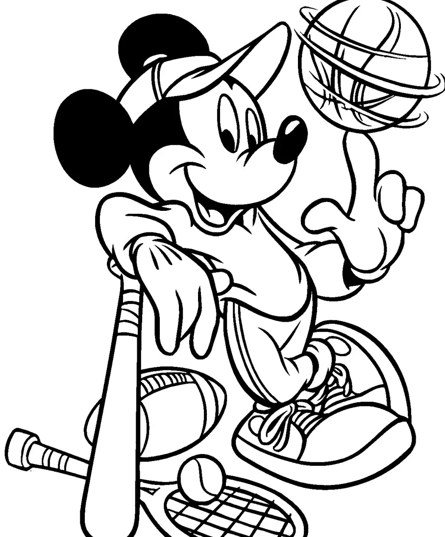 Happy Birthday Mickey Mouse Coloring Page