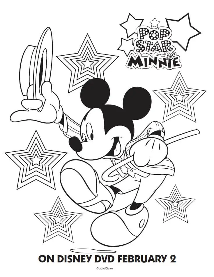 Popstar Minnie Coloring Poster