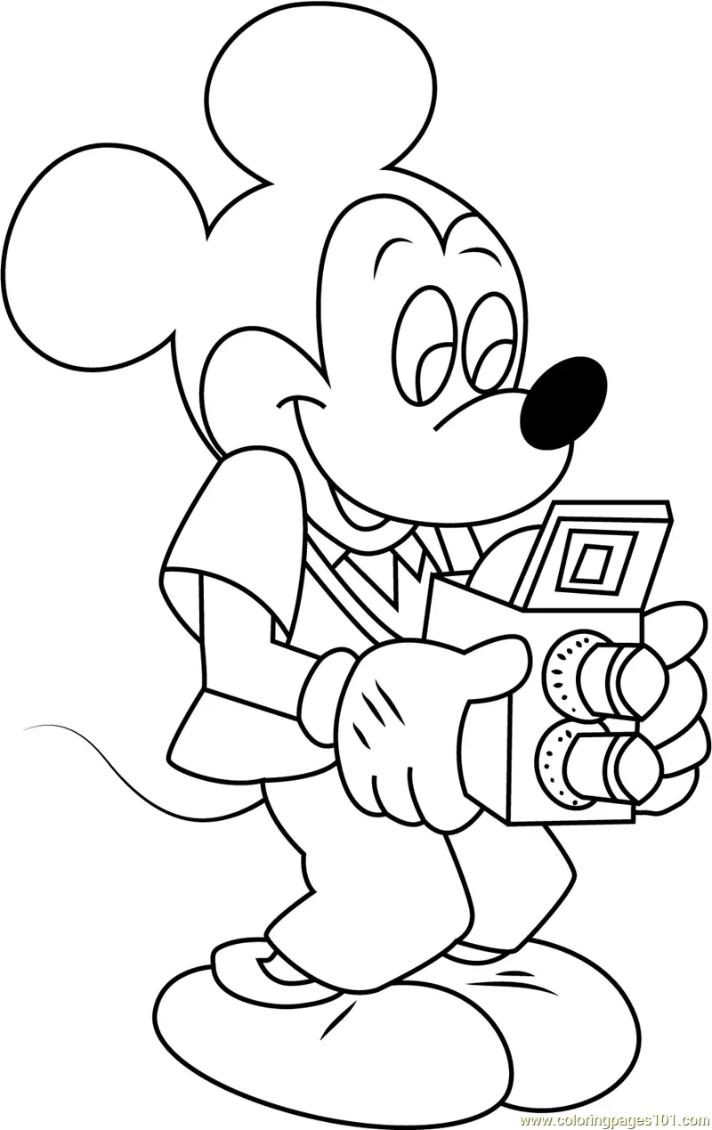 Mickey And Minnie Studying Coloring Page
