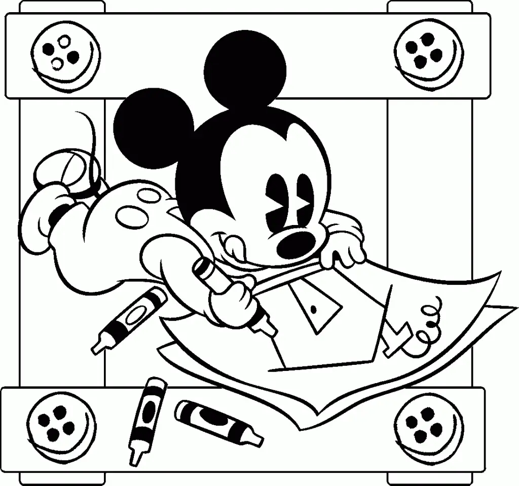 Mickey And Minnie Mouse Coloring Pages