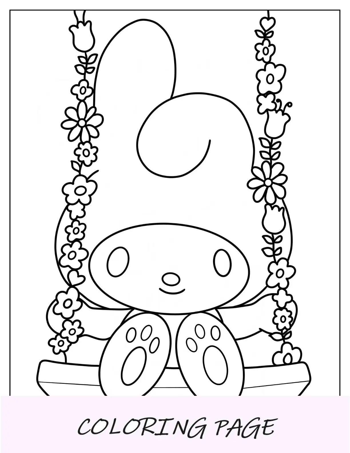 Minha página para colorir Melody no Swing para crianças em idade pré-escolar