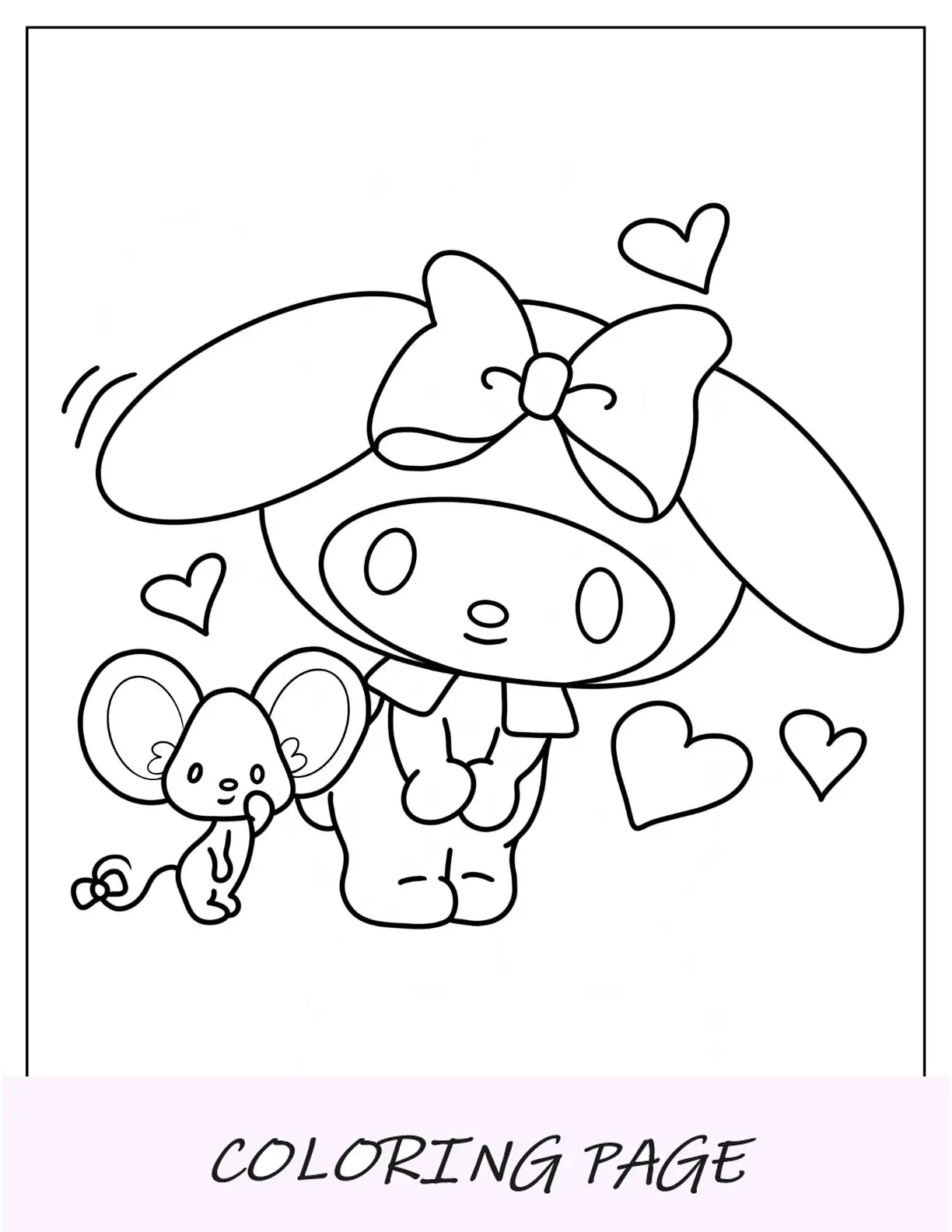 Minha página para colorir Melody com o melhor amigo plano