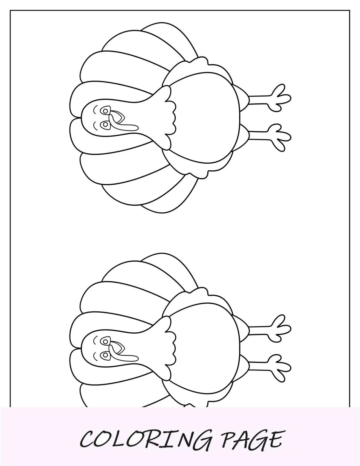 Modelo de desenho animado de peru com duas meias páginas