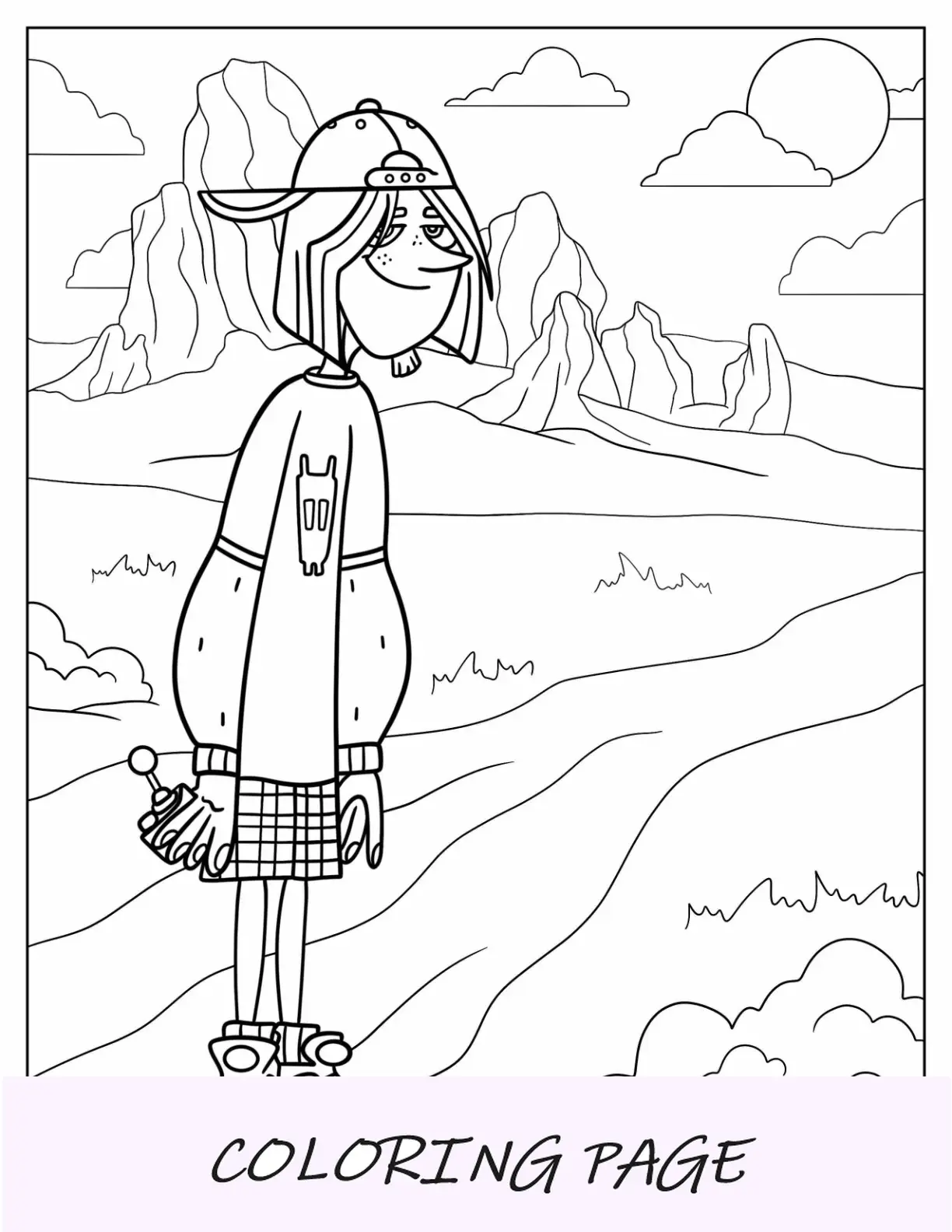 Página para colorir de Wild Kratts de Jimmy Z no deserto